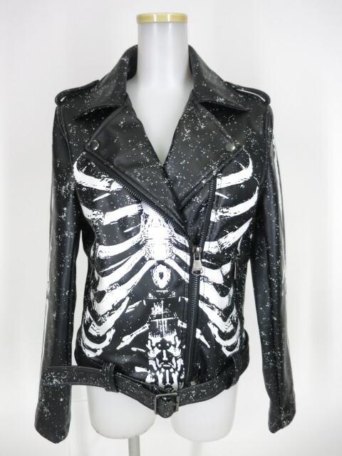 楽天市場】【中古】KILLSTAR / 骨プリントライダースジャケット