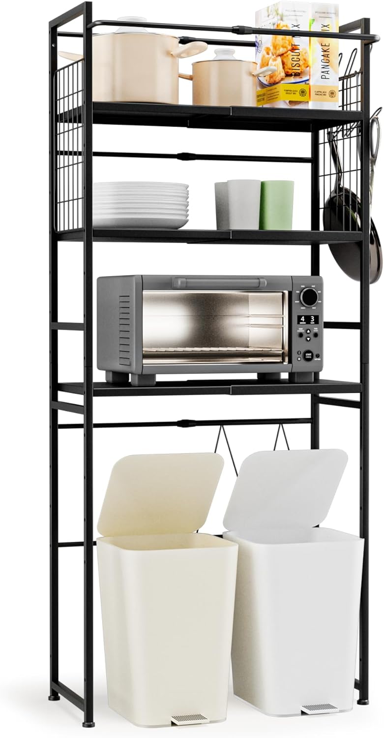 楽天市場】LORAK ゴミ箱上ラック キッチン棚 左右上下の幅が調整可能