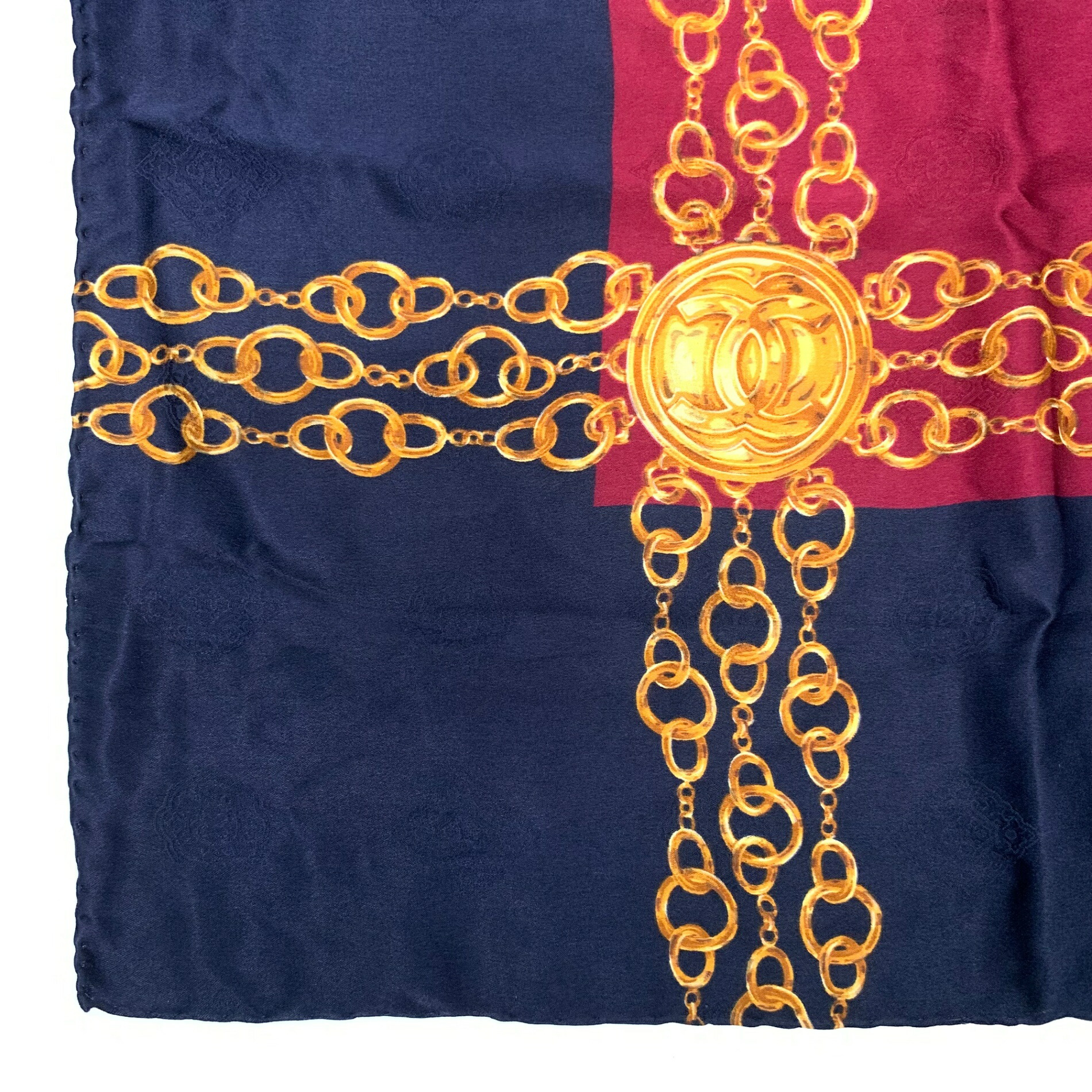 楽天市場】CHANEL シャネル シルク スカーフ 大判 ココマーク チェーン