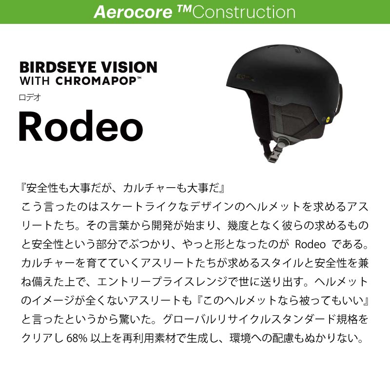 楽天市場】SMITH スミス ヘルメット RODEO MIPS MATTE BLACK 01027550X