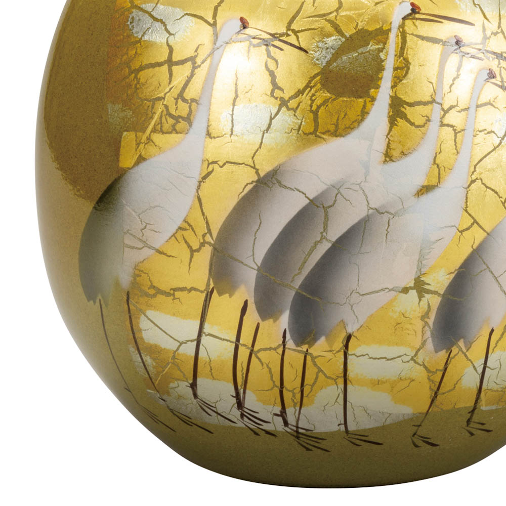 楽天市場】九谷焼 8号花瓶 金箔鶴 / 山田登陽志 ＜送料無料＞花器 花瓶