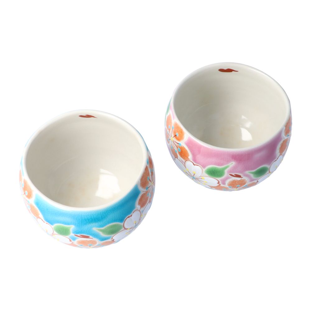 楽天市場】九谷焼 いっぷく碗 彩日和（桜）（ブルー・ピンク） / 虚空