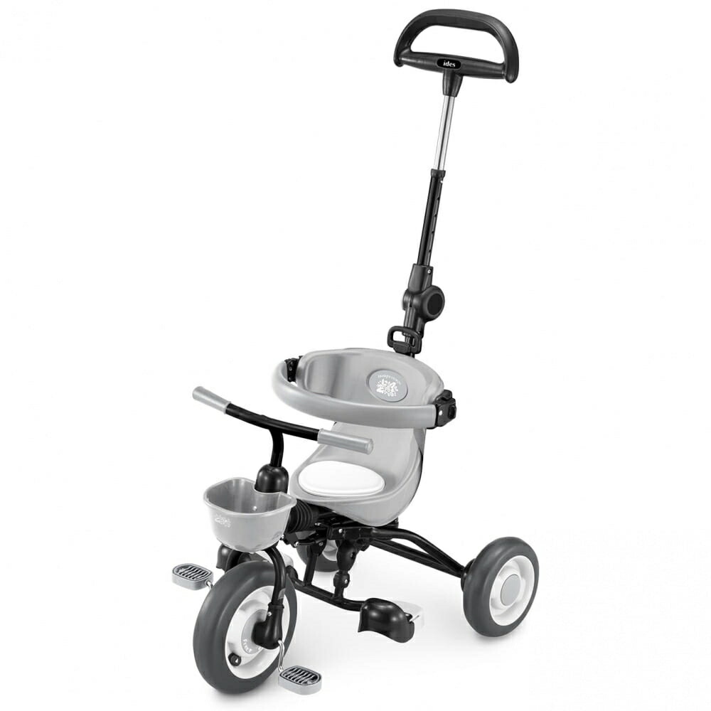 楽天市場】折りたたみおさんぽコンポ グレー ハンドル付き 子供三輪車