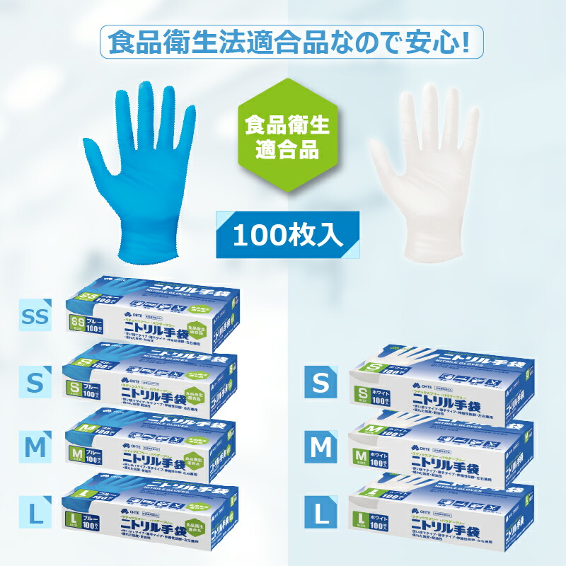 楽天市場】ニトリル手袋 3000枚入 食品衛生適合 使い捨て手袋
