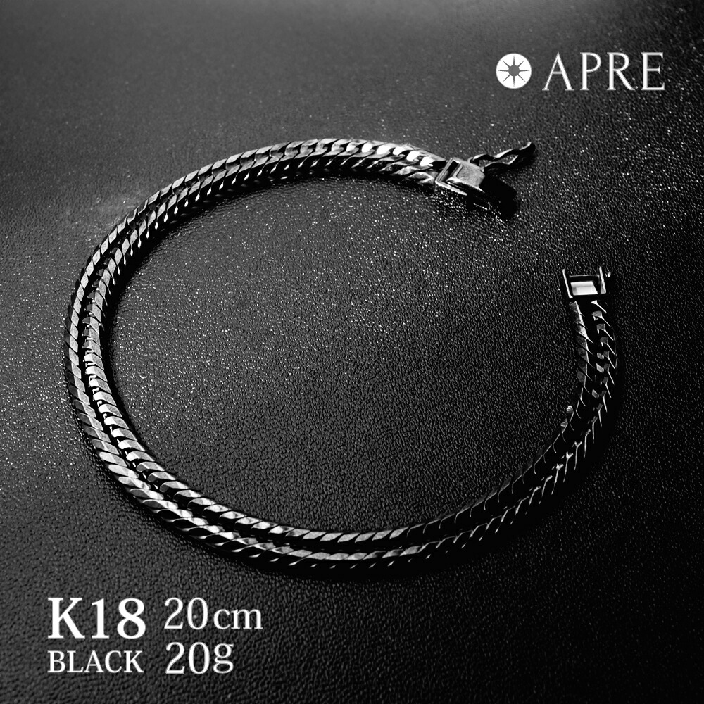 楽天市場】【当店限定】 K18 ブラック 喜平 ブレスレット トリプル12面