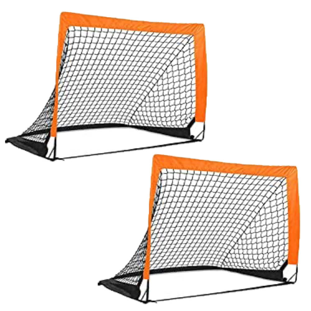 楽天市場】折りたたみ ミニサッカーゴール 2個セット オレンジ 子供用