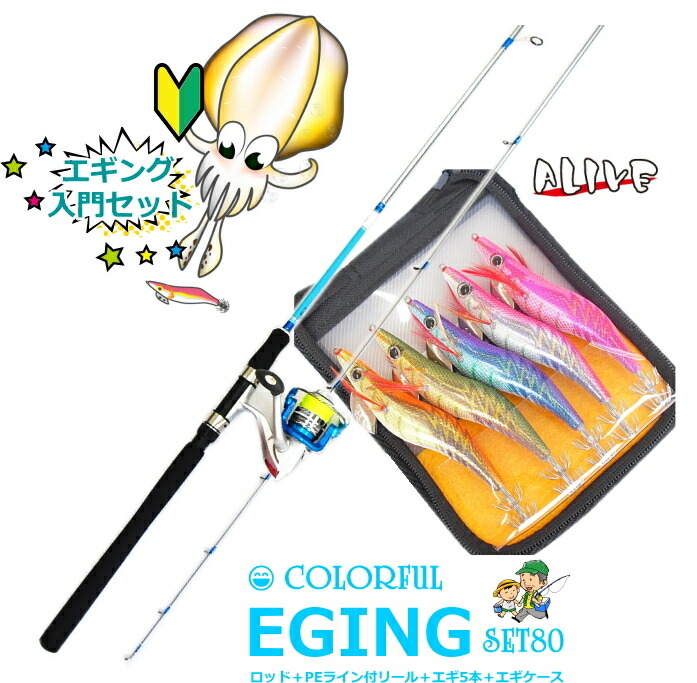 楽天市場】エギング 入門セット ファイブスター カラフル エギング