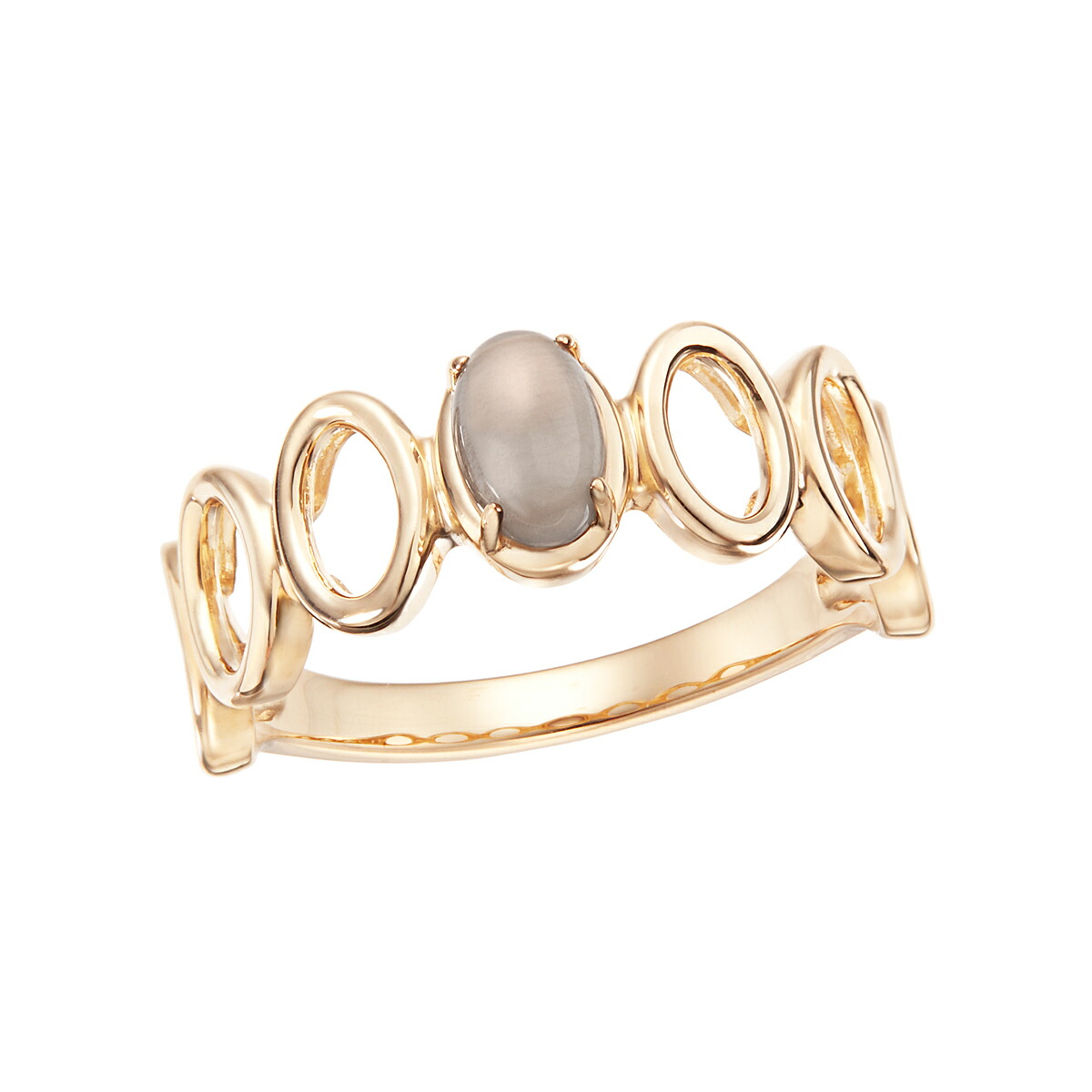 楽天市場】K10イエローゴールドグレームーンストーンリング