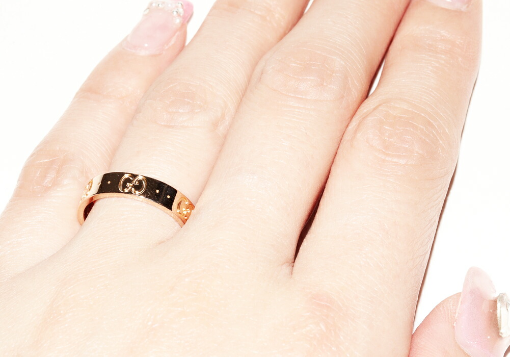 楽天市場】グッチ 指輪 K18PG アイコンリング #11(10.5号) : たかみ