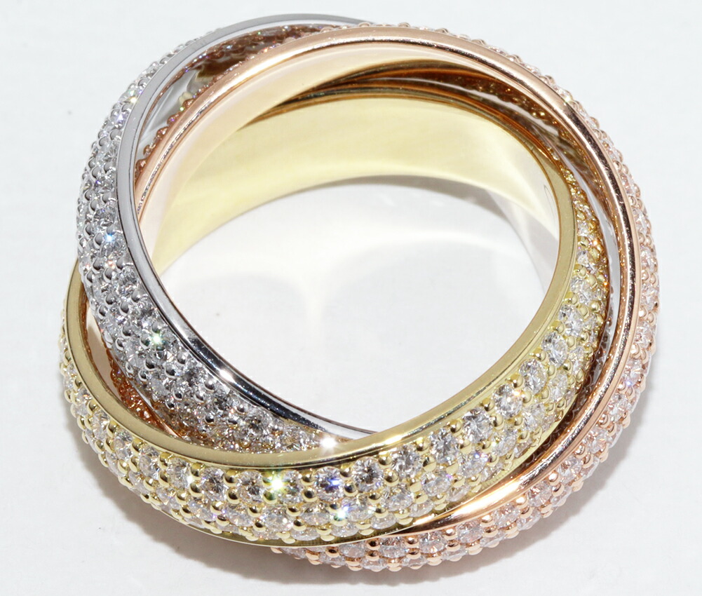 楽天市場】カルティエ 指輪 K18YG K18WG K18PG ダイヤ トリニティ