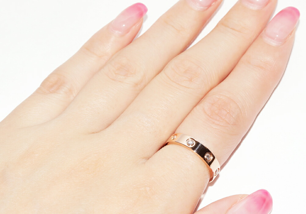 楽天市場】カルティエ 指輪 K18PG ダイヤ8P(計0.19ct) ラブリング