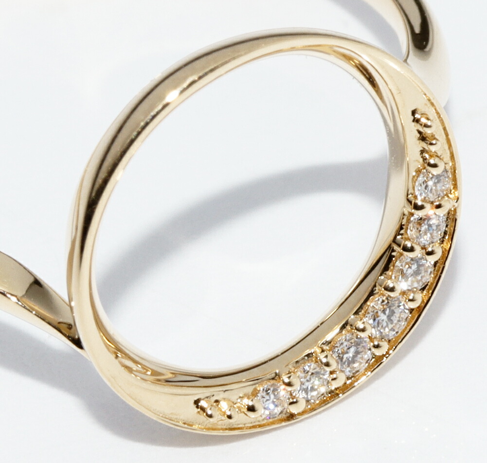 楽天市場】スタージュエリー 指輪 K18YG ダイヤ0.04ct サークルムーン