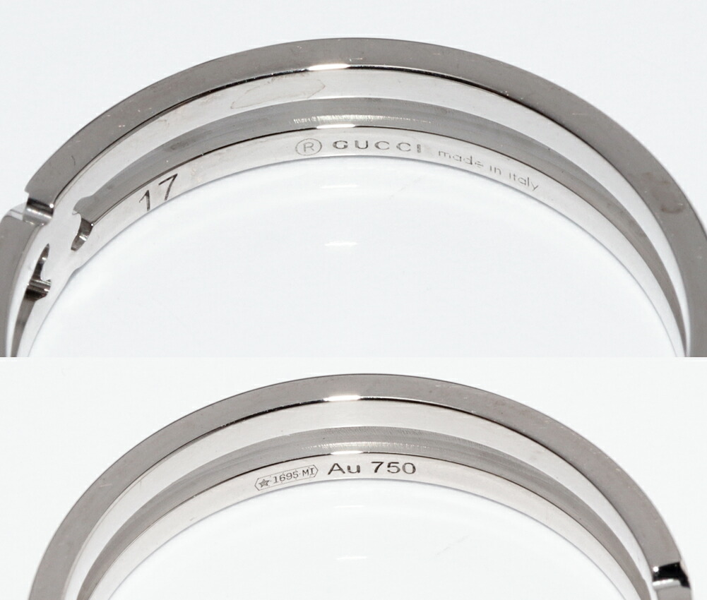 楽天市場】グッチ 指輪 K18WG インフィニティリング 幅4ミリ 日本限定