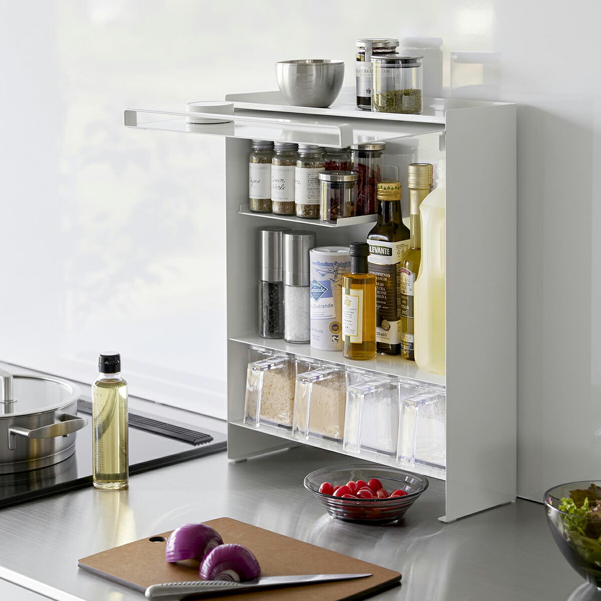 楽天市場】[ 前が開く 隠せる調味料ラック タワー ] 山崎実業 tower