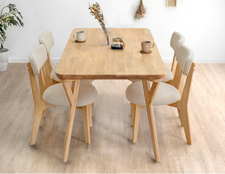 楽天市場】ダイニングテーブルセット 150cm 5点 4人掛け 天然木