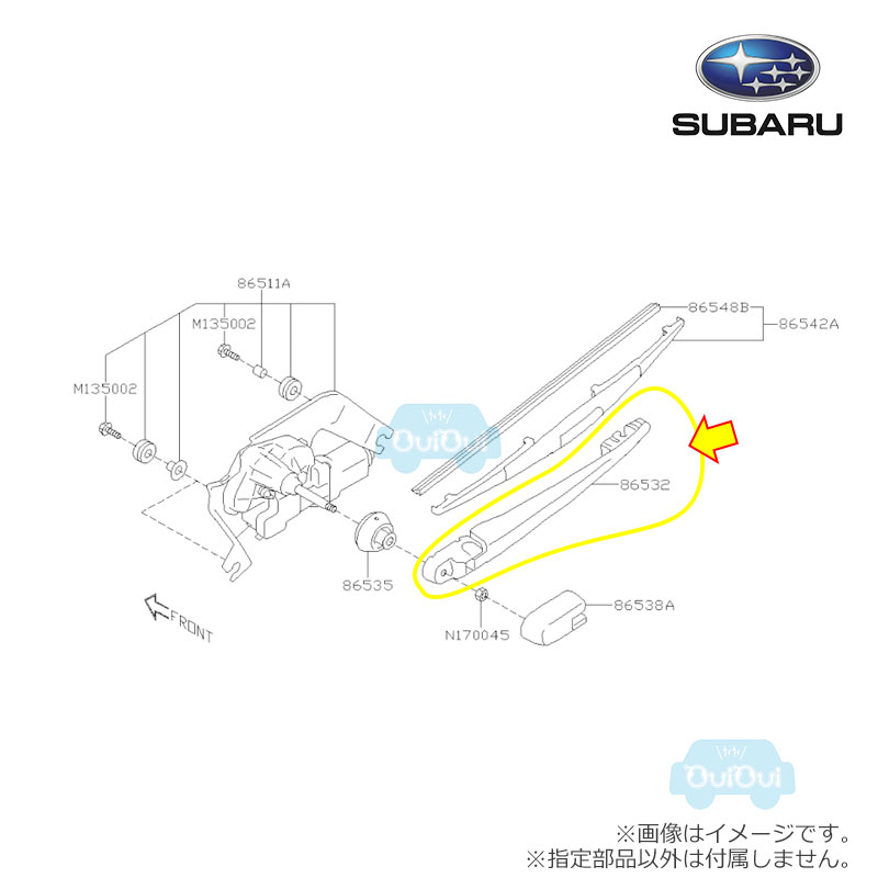 楽天市場】86532FL100【スバル純正】アームアセンブリ リヤワイパー
