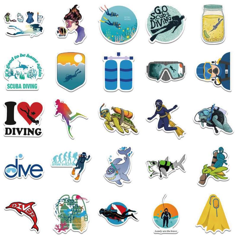 楽天市場】ステッカー 50枚 ダイビングステッカー シール スキューバ