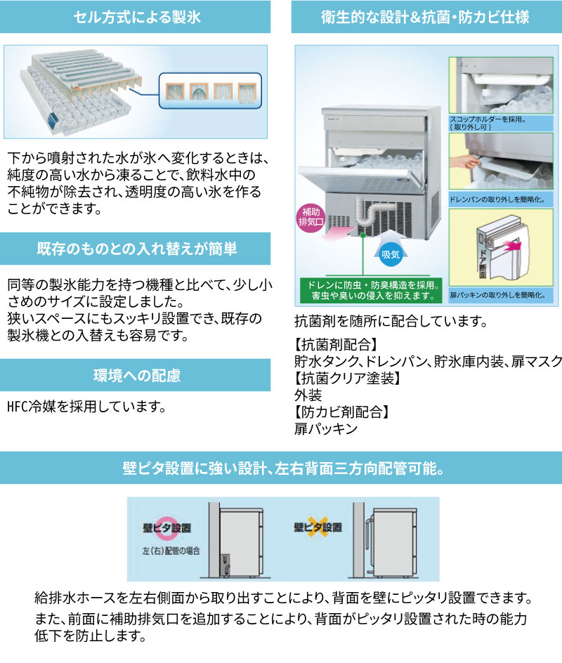 楽天市場】SIM-AS6500【パナソニック】キューブアイス製氷機65kg 幅630