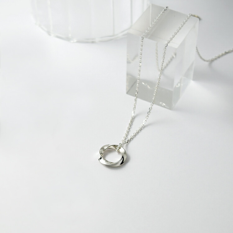 楽天市場】ネックレス メンズ シルバー ひねりリング シンプル