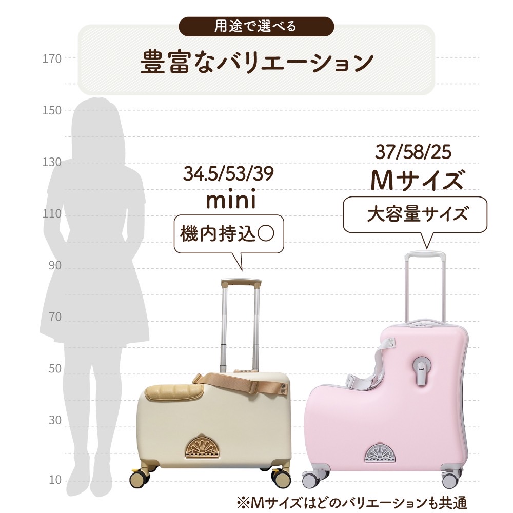 キッズトラベル 子供が乗れるキャリーケース 折りたたみ式 ブラック M