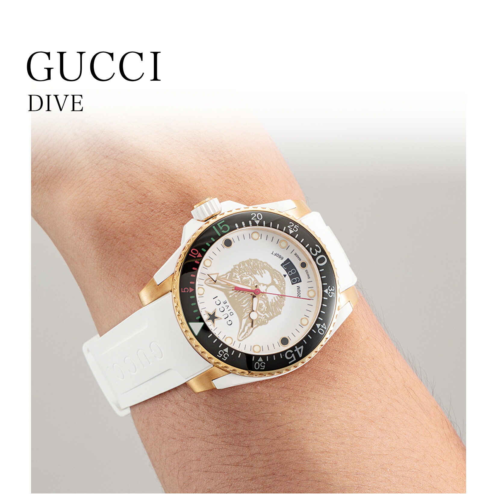 楽天市場】グッチ GUCCI メンズ 時計 DIVE ダイブ クォーツ ホワイト