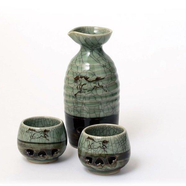 楽天市場】大堀相馬焼 二重徳利・ぐい呑み2個セット 左馬（ひだりうま