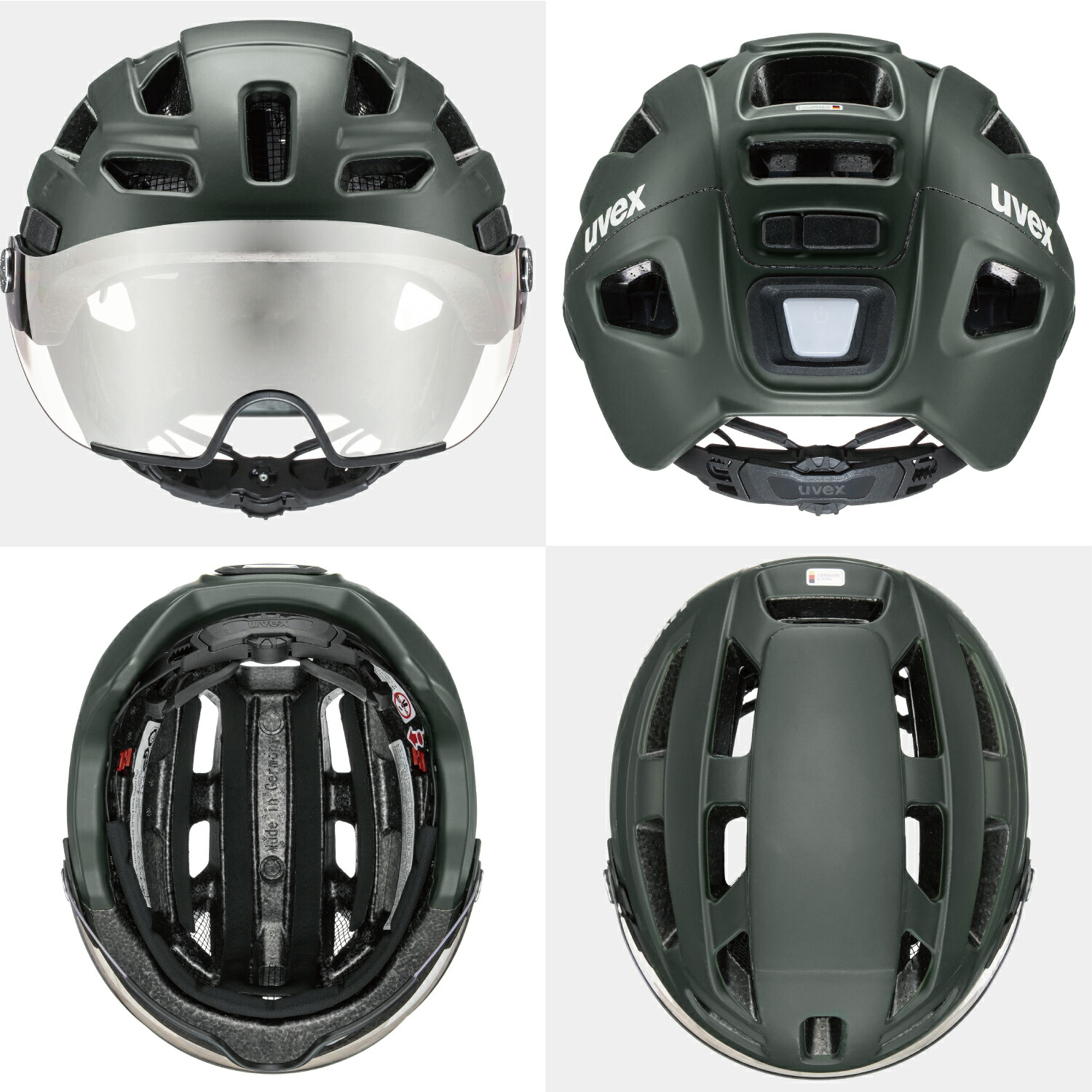 楽天市場】uvex ウベックス 自転車 ヘルメット バイザー付き LEDライト