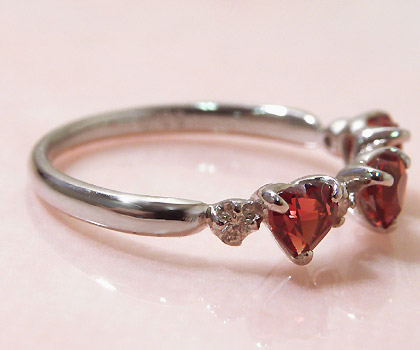 楽天市場】K18 ガーネット ダイヤモンド ハート リング 「carino