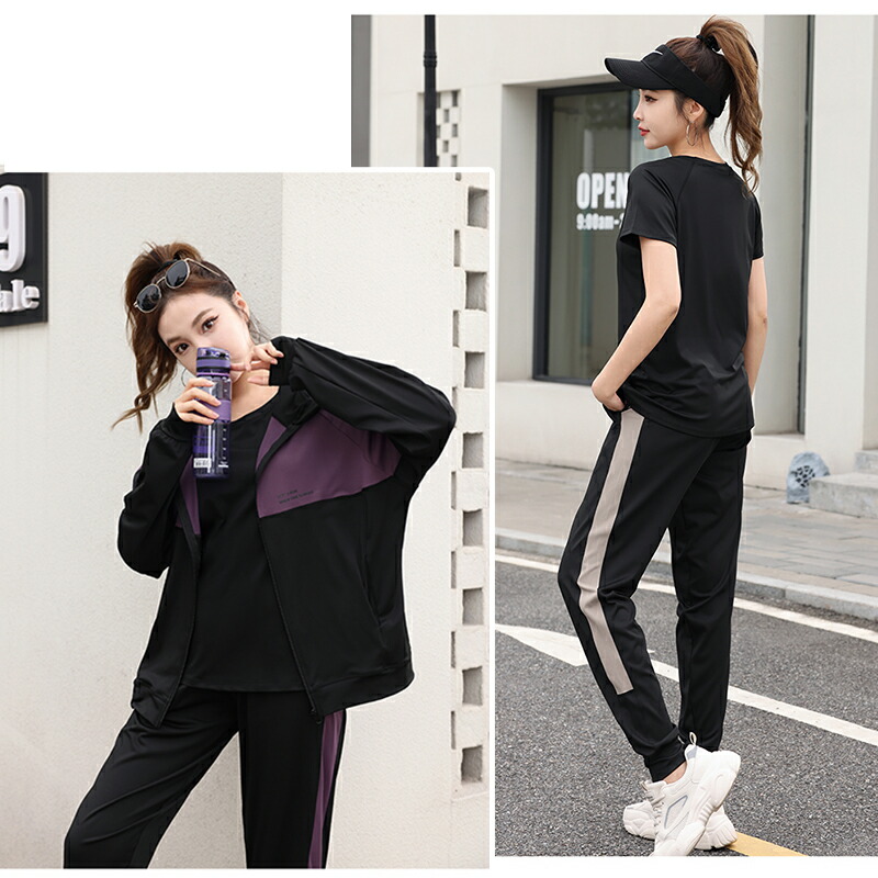 楽天市場】スポーツウェア トレーニングウェア 上下3点 セット