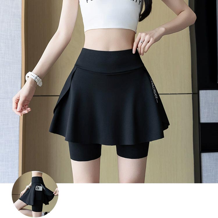 楽天市場】ハイウエスト スカート付き スカート付き ロング丈 美脚