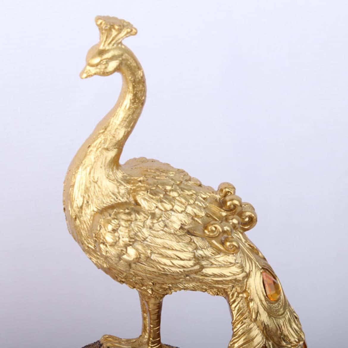 楽天市場】孔雀 彫刻品 現代彫刻 置物 モダン 樹脂工芸品 インテリア