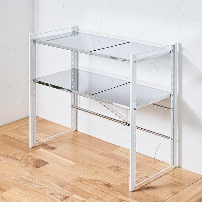 楽天市場】＼特典あり／ステンレス棚カウンター上伸縮ラック 2段[足立