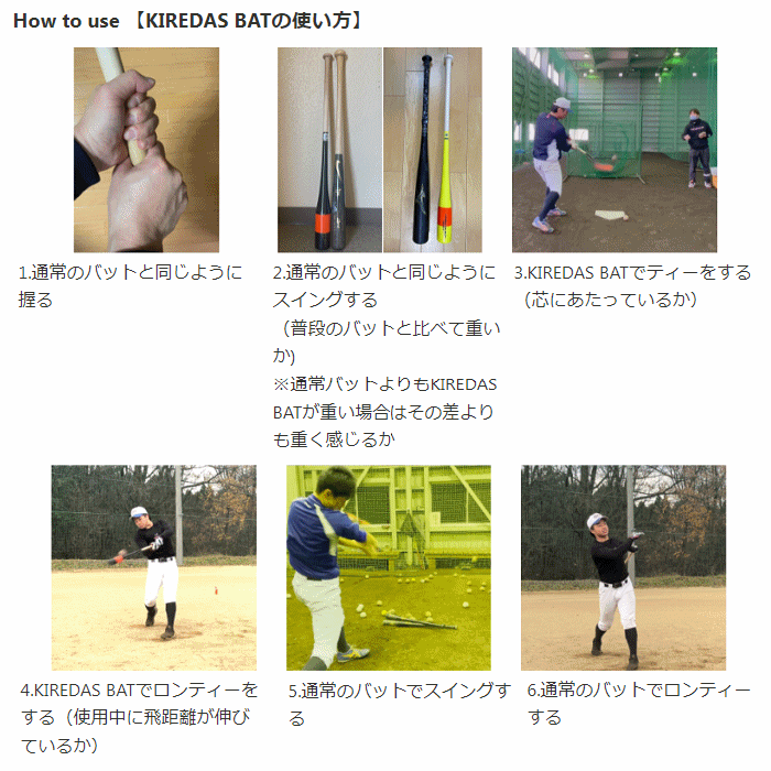 楽天市場】キレダス 野球 トレーニングバット KIREDAS BAT KIDS