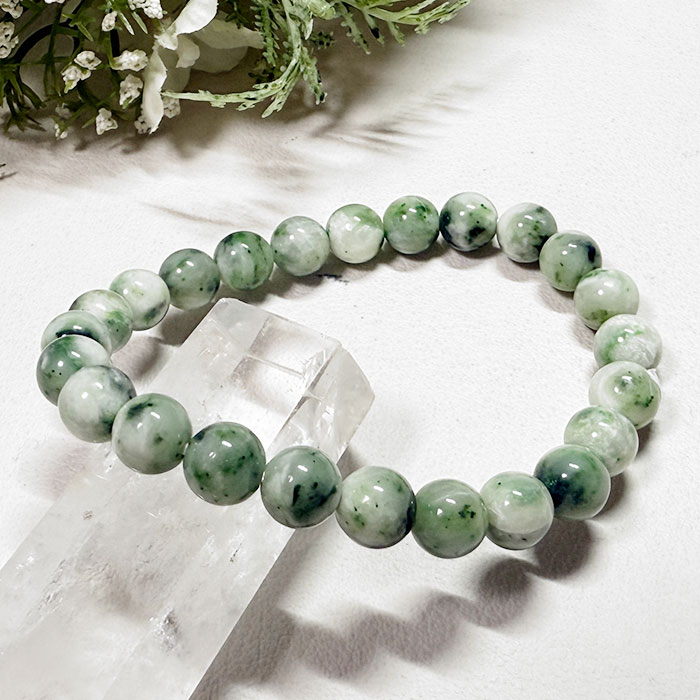 楽天市場】日高翡翠（ヒスイ）AAA 北海道産 8mm ブレスレット 天然石