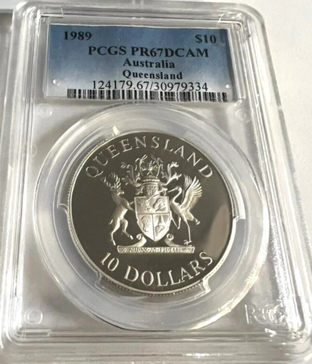 楽天市場】1989 オーストラリア クイーンズランド州 10 ドル PCGS PR67