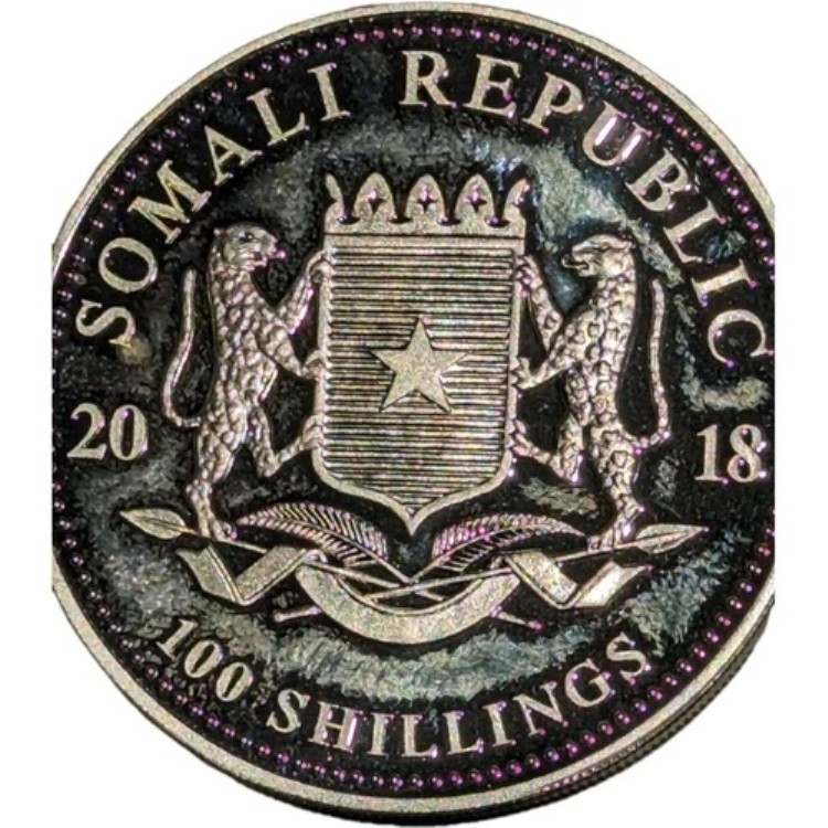 純銀1オンス硬貨 ソマリア共和国 2018年 100シリング ワイルライフ