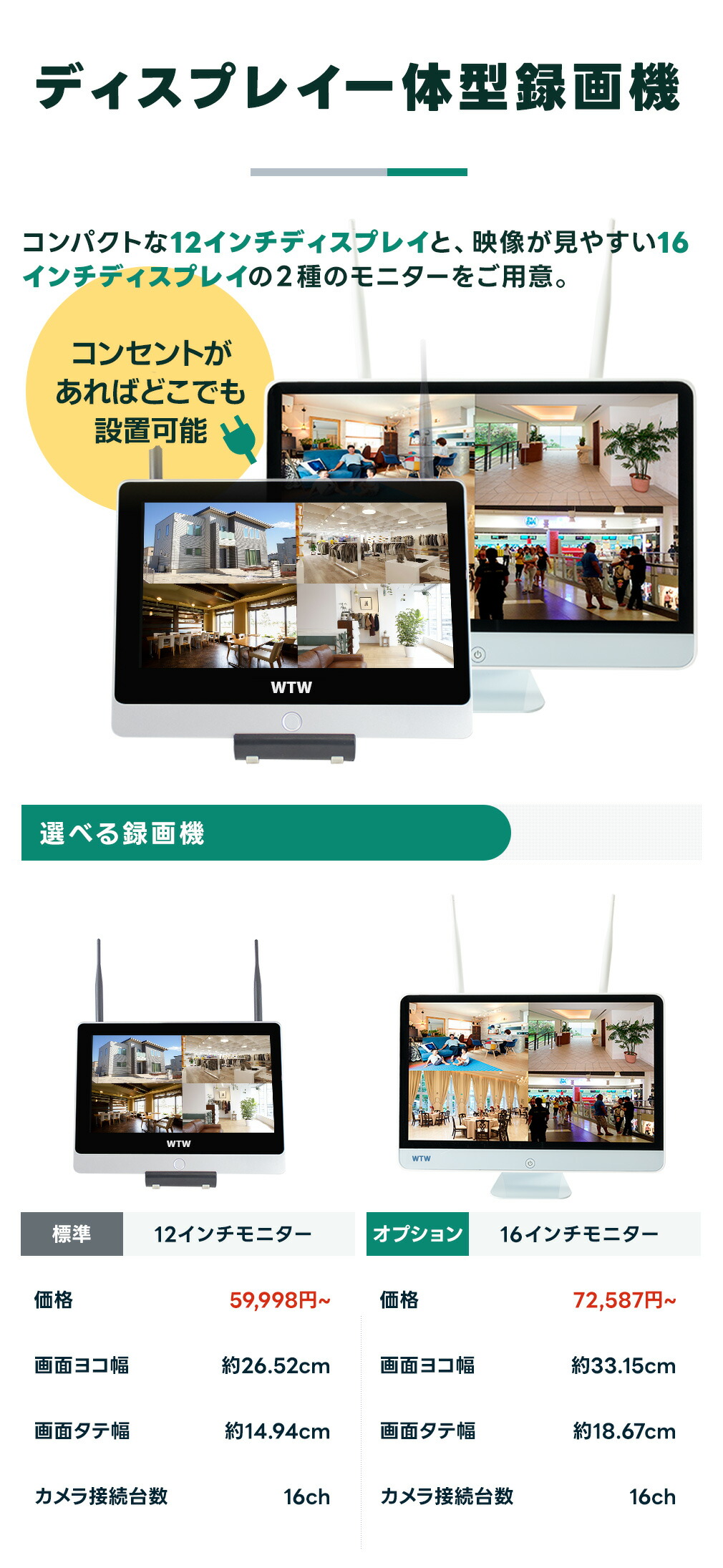 楽天市場】【標準☆2TB(1年半保証)】WTW 塚本無線 防犯カメラ