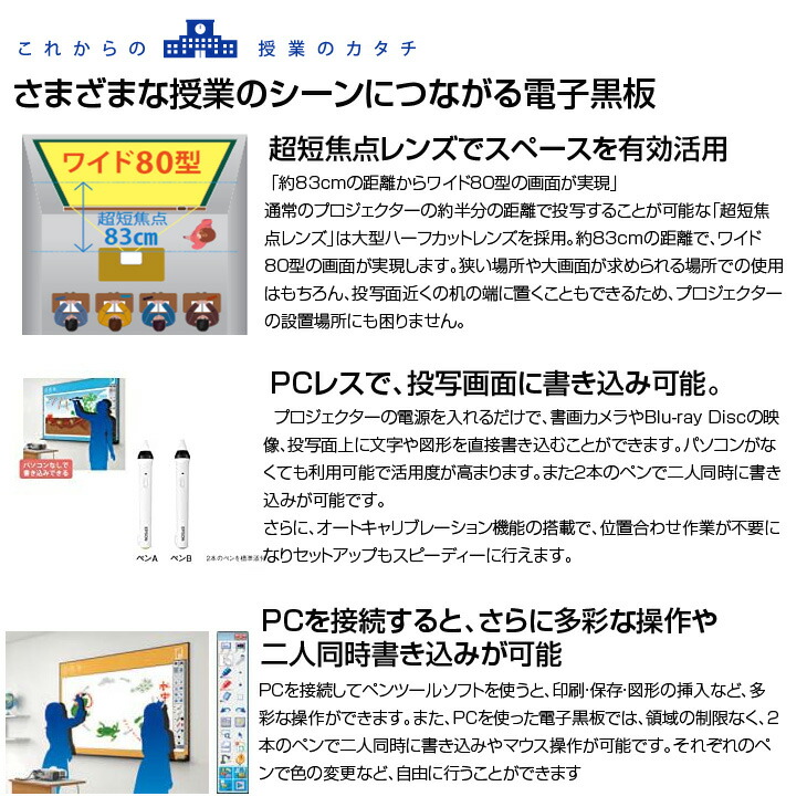 楽天市場】EPSON 電子黒板機能内蔵 液晶プロジェクター EB-536WT
