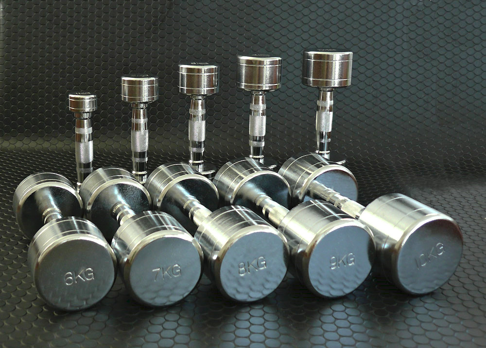 楽天市場】固定式 クローム 5kg 2本セット送料無料 ダンベル 筋トレ