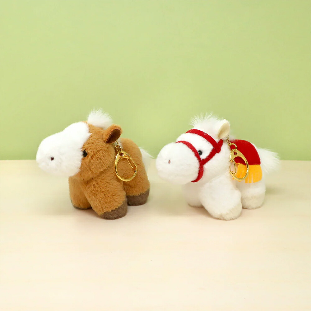 楽天市場】干支ぽちゃシリーズ うまのこ キーチェーン（ちゃ）（白