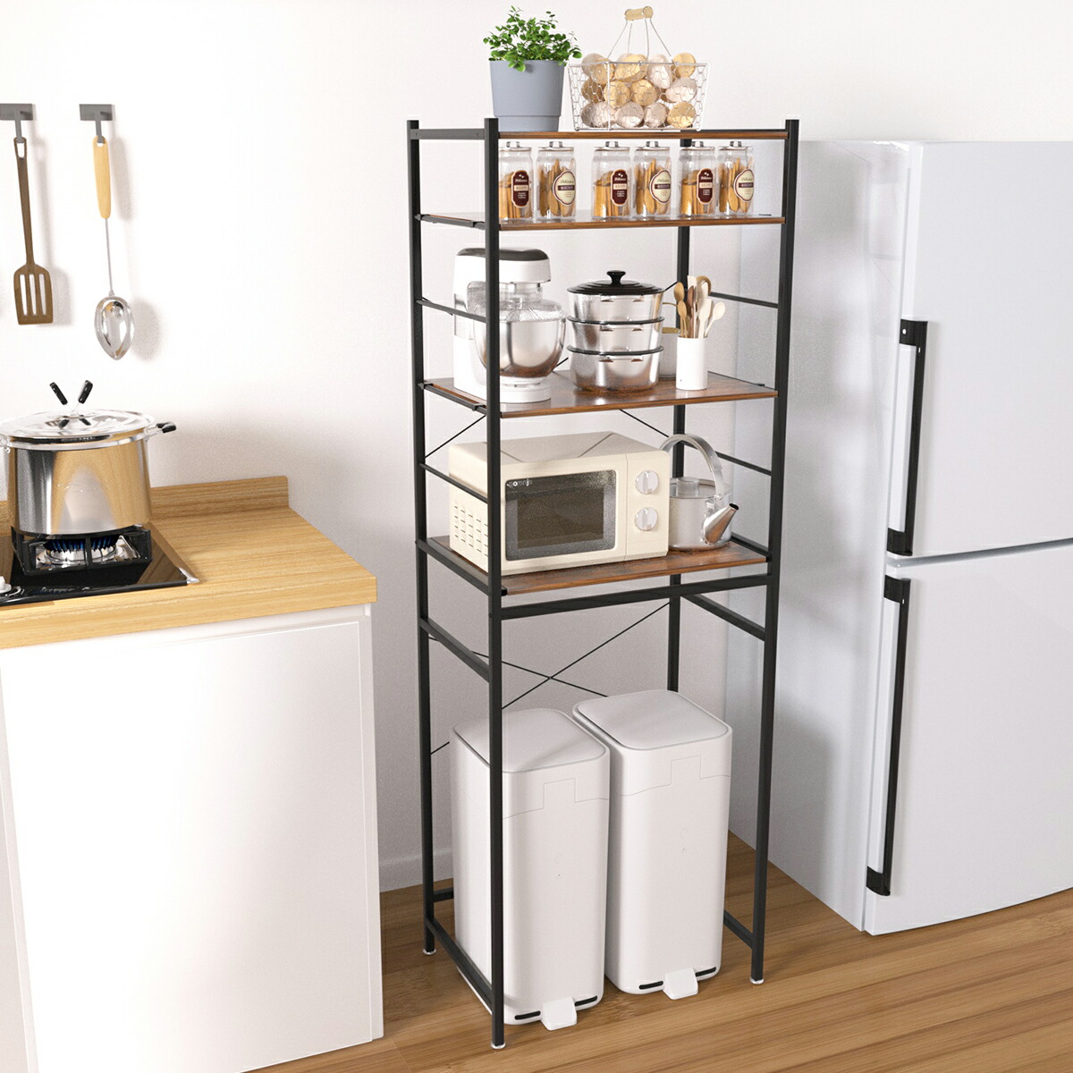 楽天市場】【2/25限定☆P5倍+5％OFF】レンジ台 ゴミ箱上 収納 幅56cm