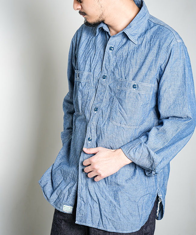 楽天市場】[01-8070-84]orSlow(オアスロウ) CHAMBRAY WORL SHIRT