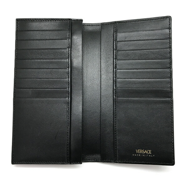 極美 GIANNI VERSACE ヴェルサーチ 長財布 レザー メドゥーサ 黒 楽天