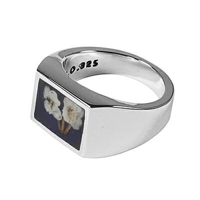 楽天市場】XOLO(ショロ) Signet Ring with Blue Flower シグネット