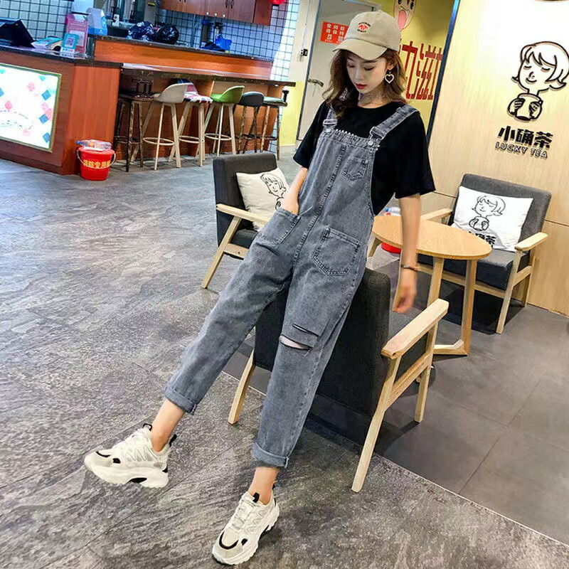楽天市場】レディース オーバーオール 春夏 ジーンズ デニム ダメージ