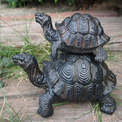 楽天市場】かめの置物 亀の親子2品セット 7575・74HT かめ