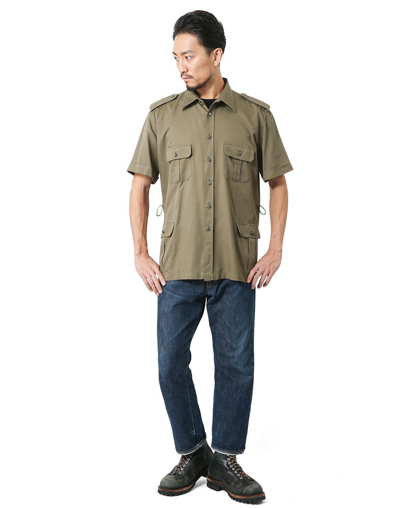楽天市場】☆実物 USED イタリア軍 サファリシャツ カーキ ベルト無し