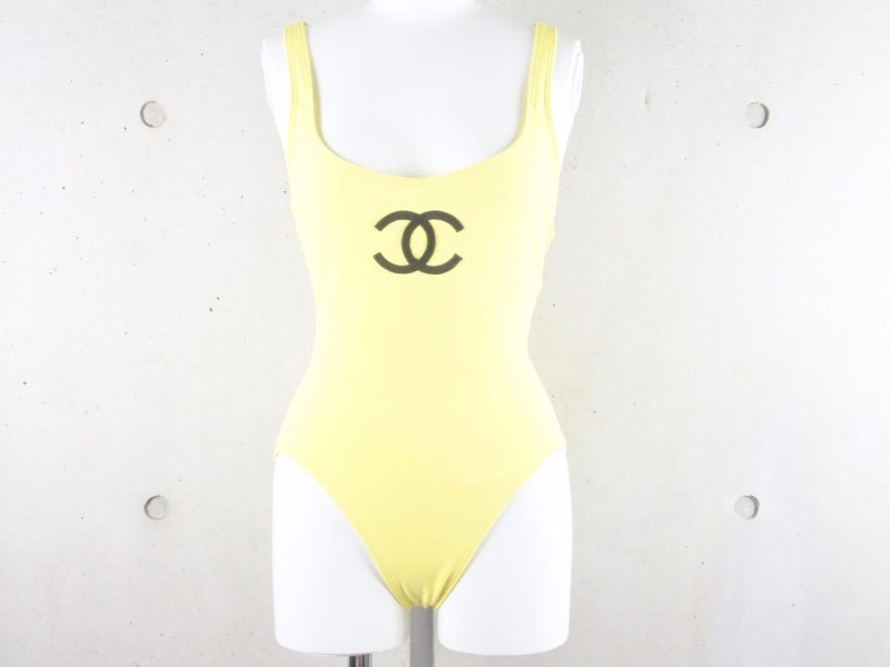 楽天市場】CHANEL シャネル 水着 スイムウェア ハイレグ 38 イエロー