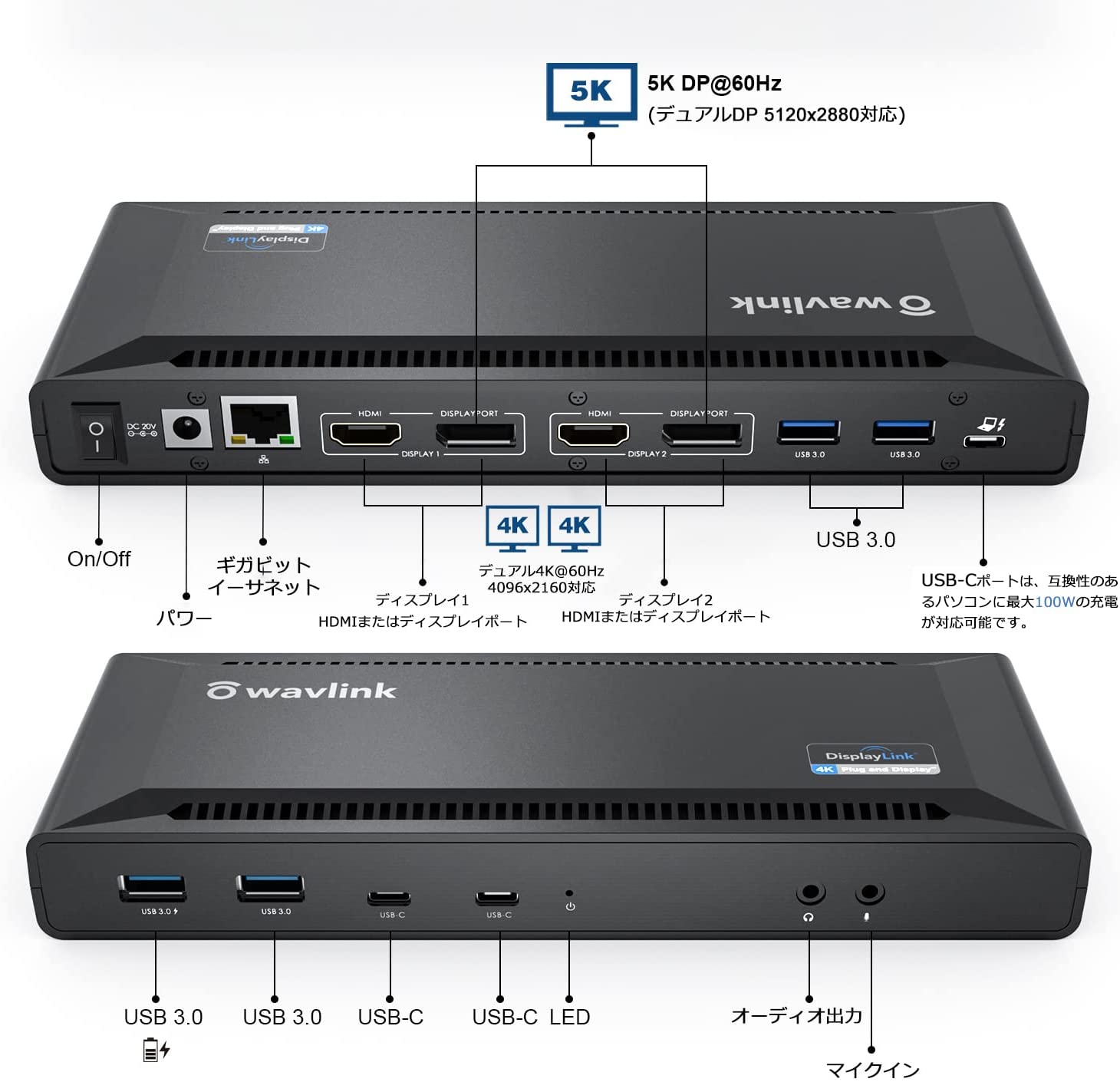 楽天市場】【楽天1位受賞】WAVLINK 15-in-1 USB-Cドッキング