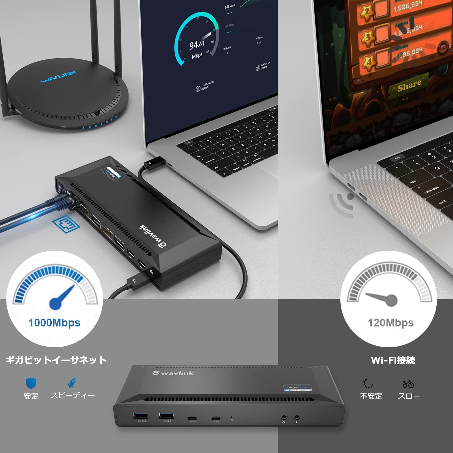 楽天市場】【楽天1位受賞】WAVLINK 15-in-1 USB-Cドッキング